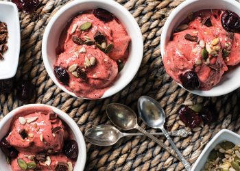 Healthy 5-Ingredient Vegan Chocolate Cherry Ice Cream