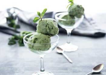 Vegan Mint Matcha Ice Cream with Cacao Nibs
