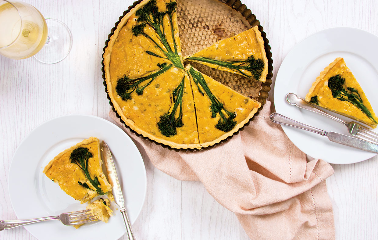 Vegan Blue Cheese & Broccoli Quiche