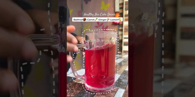 Quick & Easy Healthy Drink Hack | Beetroot+carrot+Ginger+Lemon #shorts #yt #healthydrink #icecube