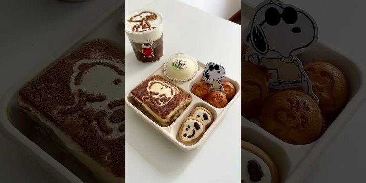 Make snoopy dessert box #asmr #food #snoopy #dessert #satisfying #lifestyle #coffee