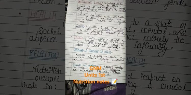 GNM unit first notes nutrition 🌶🥕🌶🙂