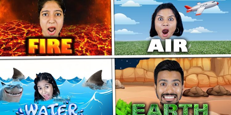 Living in 4 Elements House Challenge | Fire x Water x Air x Earth Fight | Pari's Lifestyle