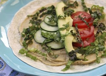 Hummus, Cucumber, and Avocado Wrap